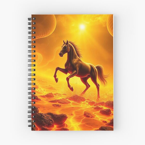 Item preview, Lava Inferno Stallion – Dark Horse Galloping Across Molten Ground designed and sold by MFMart.