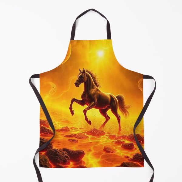 Item preview, Lava Inferno Stallion – Dark Horse Galloping Across Molten Ground designed and sold by MFMart.