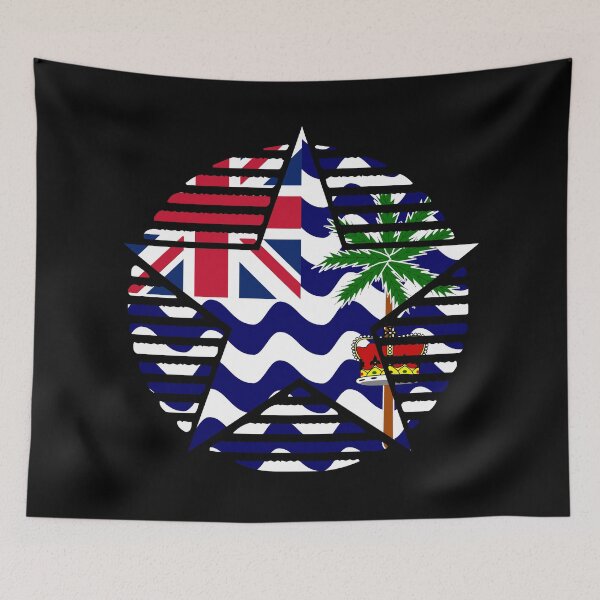 Aperçu de l'œuvre Drapeau rétro britannique du territoire de l'océan Indien (étoile IO) créée et vendue par shitpostee.