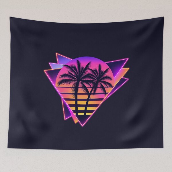 Item preview, 80s Retro Miami Neon Vaporwave Aesthetic Sunset Beach Palm Tree designed and sold by amos20111.