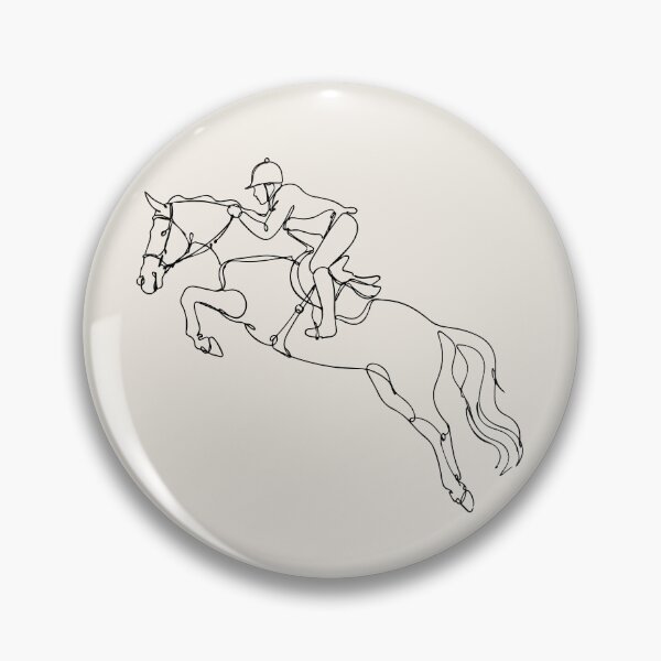 Item preview, Jockey Outline With Jumping Horse Line Art designed and sold by FemmePod.