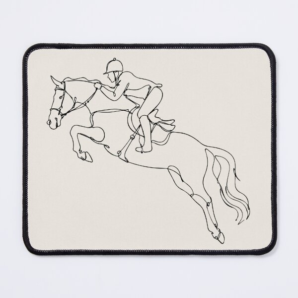 Item preview, Jockey Outline With Jumping Horse Line Art designed and sold by FemmePod.