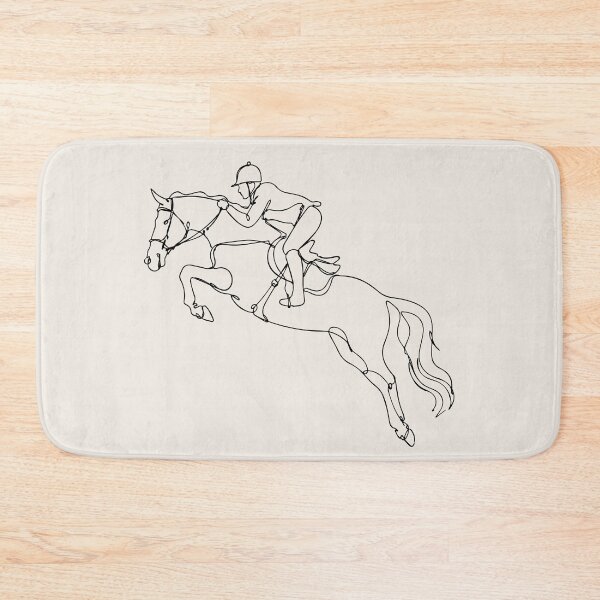 Item preview, Jockey Outline With Jumping Horse Line Art designed and sold by FemmePod.