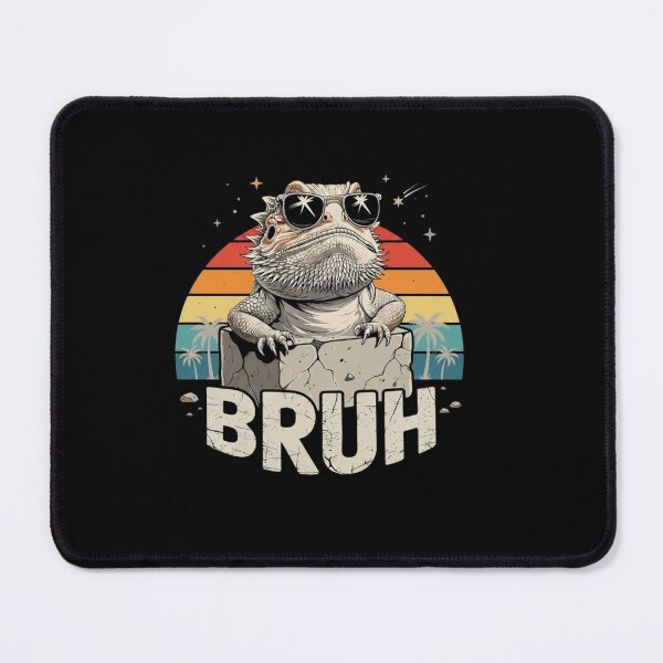 Item preview, BRUH Funny Bearded Dragon Retro Sunset Reptile Design designed and sold by Ostericaimusa.