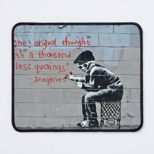 Item preview, Banksy One Original Thought Graffiti Street Art designed and sold by SampleRoulette.