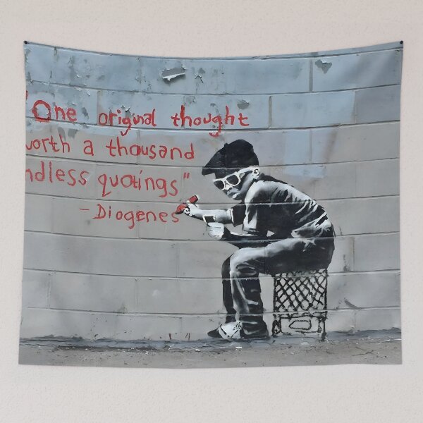 Item preview, Banksy One Original Thought Graffiti Street Art designed and sold by SampleRoulette.