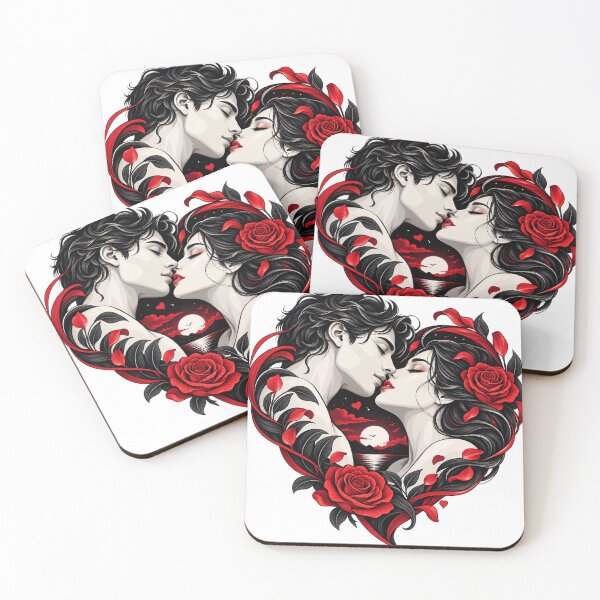 Item preview, Eternal Love Couple – Romantic Kiss, Red Rose & Heart Vector Art designed and sold by ujjawal.