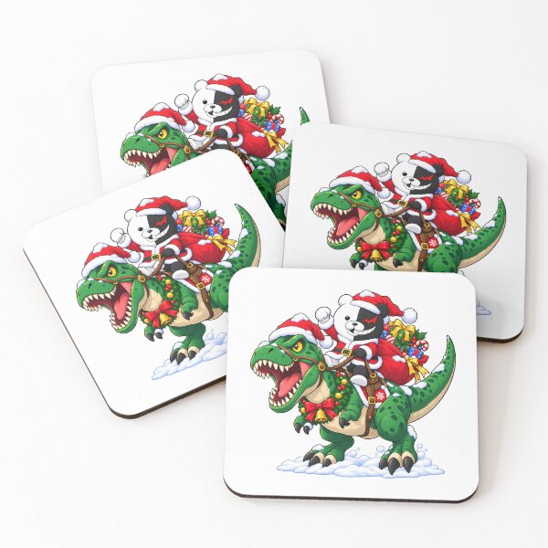 Artikelvorschau, Monokuma Danganronpa Weihnachts-T-Rex-Dinosaurier-Fahrt entworfen und verkauft von mildaclairmo.