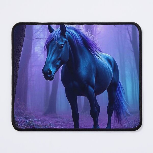 Item preview, Mystic Purple Forest Horse – Blue Stallion with Glowing Mane in Enchanted Woods designed and sold by MFMart.