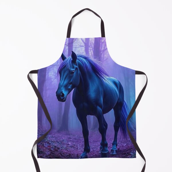 Item preview, Mystic Purple Forest Horse – Blue Stallion with Glowing Mane in Enchanted Woods designed and sold by MFMart.