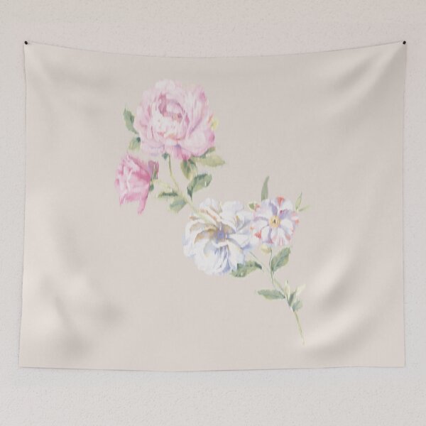 Item preview, Vintage ikat bold flowers designed and sold by letsgow8th.