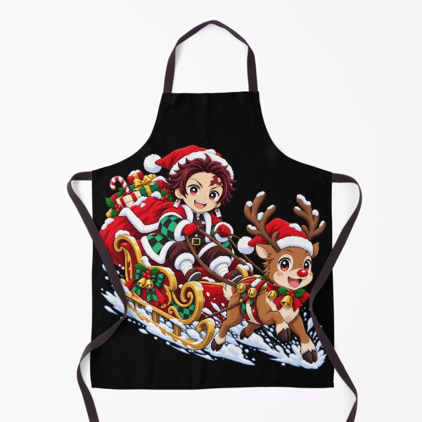 Item preview, Tanjiro Kamado Demon Slayer Christmas Reindeer Sleigh Ride designed and sold by mildaclairmo.