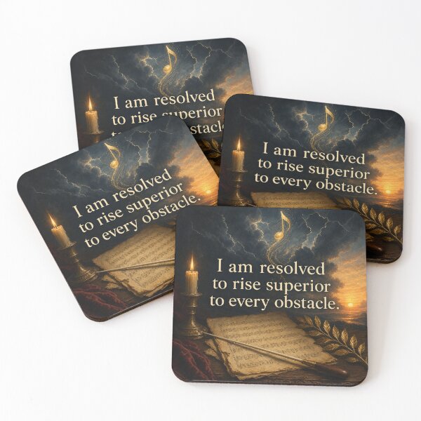 Item preview, I Am Resolved Beethoven Quote | Rise Superior to Every Obstacle Art designed and sold by DoReMiStudio.