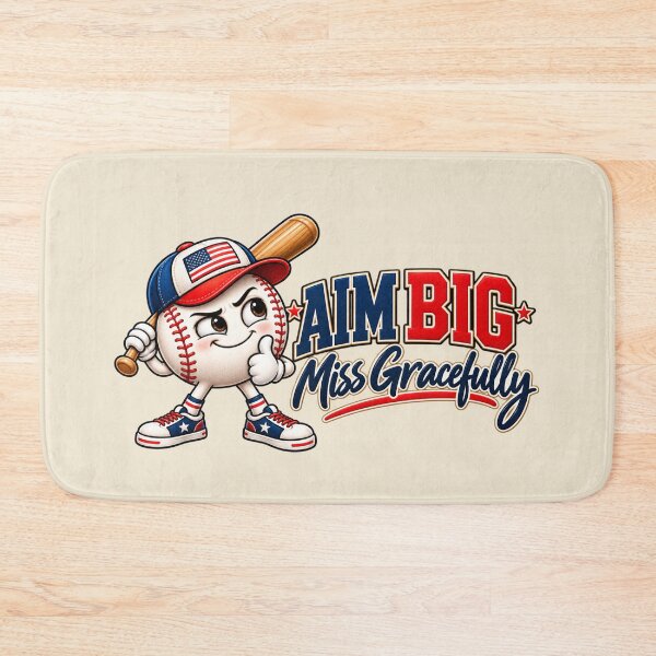 Item preview, Aim Big Miss Gracefully – Funny Baseball Motivation designed and sold by HO•Designs.