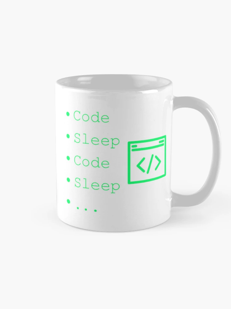 Thumbnail 3 of 6, Coffee Mug, Code Sleep Repeat Developer Routine Programmer Art designed and sold by Kvertlia.