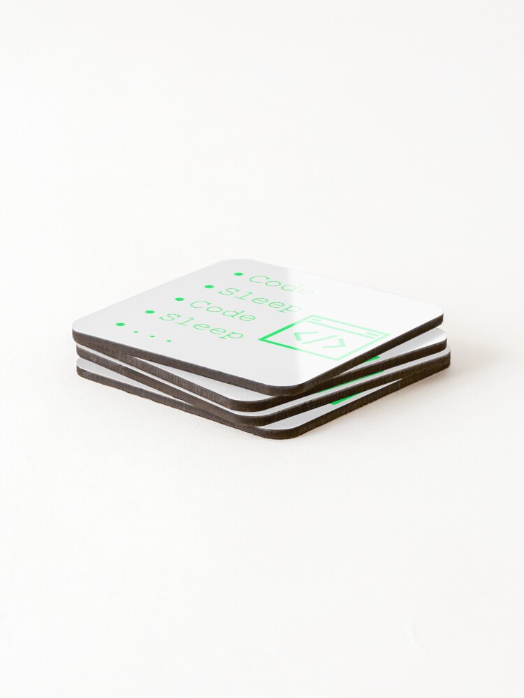 Thumbnail 4 of 5, Coasters (Set of 4), Code Sleep Repeat Developer Routine Programmer Art designed and sold by Kvertlia.