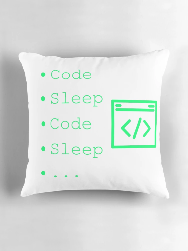 Thumbnail 3 of 4, Pillow, Code Sleep Repeat Developer Routine Programmer Art designed and sold by Kvertlia.
