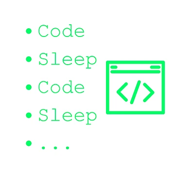 Artwork thumbnail, Code Sleep Repeat Developer Routine Programmer Art by Kvertlia