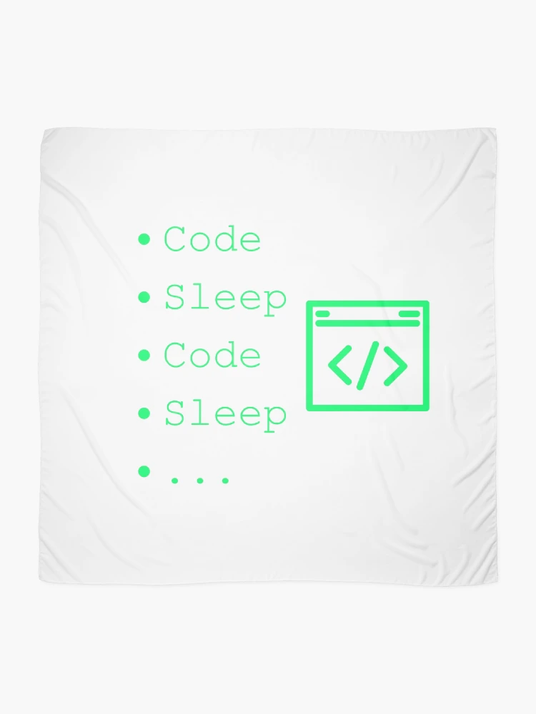 Thumbnail 2 of 3, Scarf, Code Sleep Repeat Developer Routine Programmer Art designed and sold by Kvertlia.