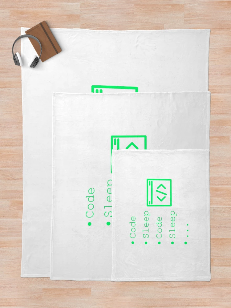 Thumbnail 5 of 6, Throw Blanket, Code Sleep Repeat Developer Routine Programmer Art designed and sold by Kvertlia.