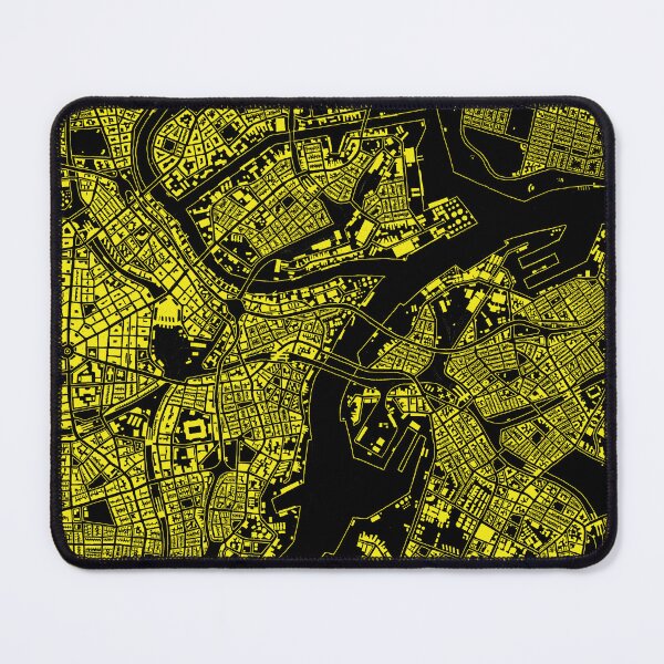 Item preview, Hand drawn city map yellow on black designed and sold by The Imperfect City.