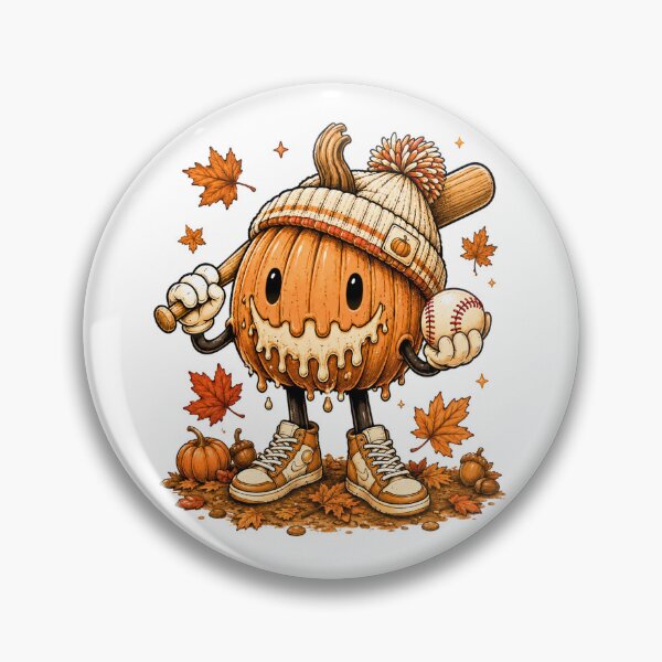 Item preview, Melting Pumpkin Baseball Player Fall Halloween designed and sold by DYAFLK.