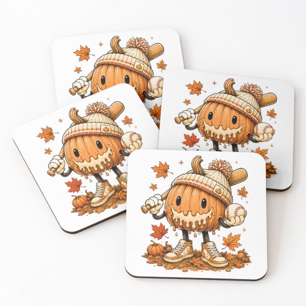 Item preview, Melting Pumpkin Baseball Player Fall Halloween designed and sold by DYAFLK.