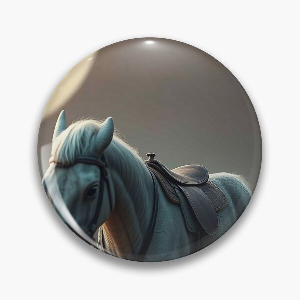 Item preview, Moonlit White Horse – Elegant Stallion with Dark Saddle Under Full Moon designed and sold by MFMart.