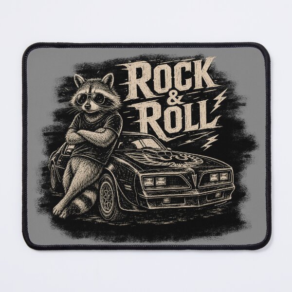 Item preview, Rock & Roll Raccoon & Trans Am – Woodcut Edition designed and sold by Automotive Art by Greg.