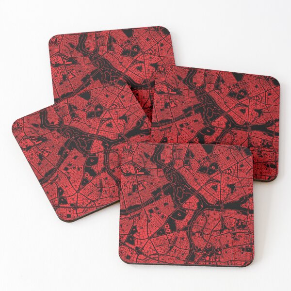 Item preview, Hand drawn city map red on black designed and sold by The Imperfect City.