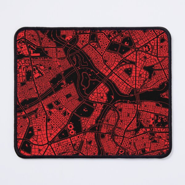 Item preview, Hand drawn city map red on black designed and sold by The Imperfect City.
