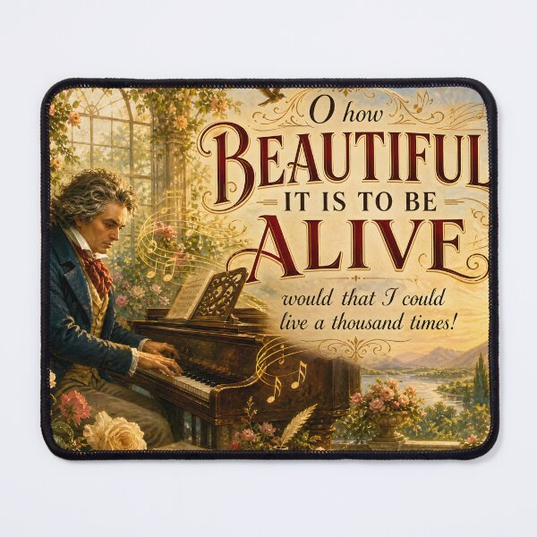 Item preview, How Beautiful It Is to Be Alive Beethoven Quote | A Thousand Lives Classical Music Art designed and sold by DoReMiStudio.