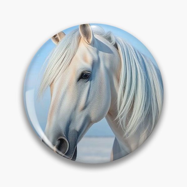 Item preview, Snow White Stallion Portrait – Elegant White Horse Against Clear Blue Sky designed and sold by MFMart.