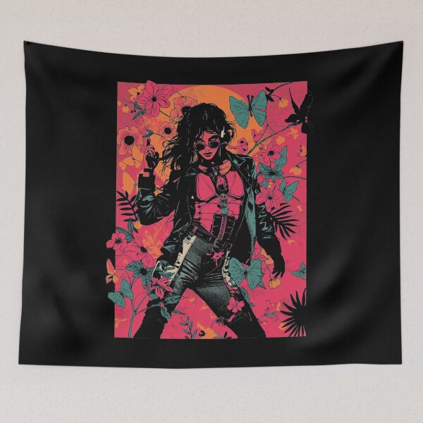Item preview, Halo Garden Pop: Dark Synthwave Cyberpunk Art designed and sold by  Mythical Entanglement.