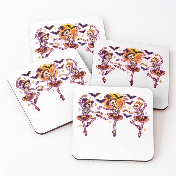 Item preview, Spooky Halloween Skeleton Ballerina Witch Dancing Under The Moon designed and sold by QuiteOrbit.