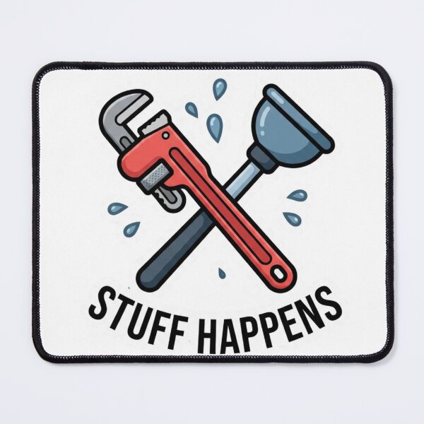 Item preview, Funny Plumber Wrench and Plunger Trade Humor Design designed and sold by NeonNerd Studio.