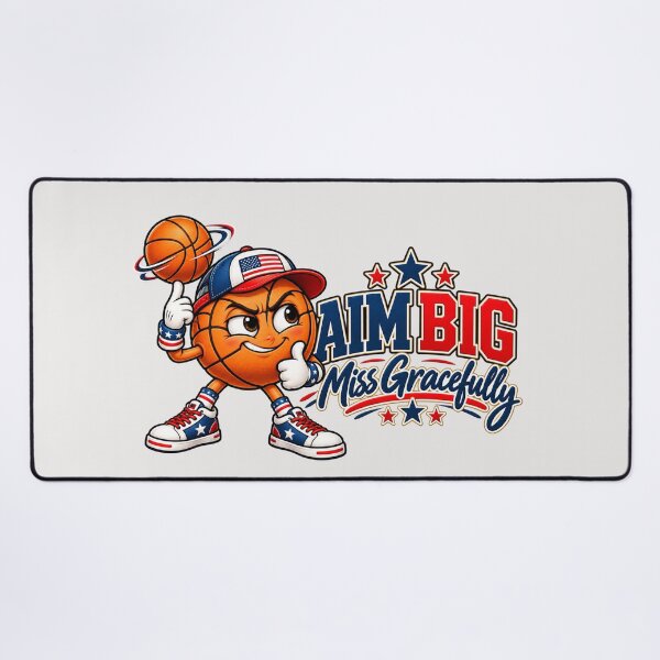 Item preview, Aim Big Miss Gracefully – Funny Basketball Motivation designed and sold by HO•Designs.