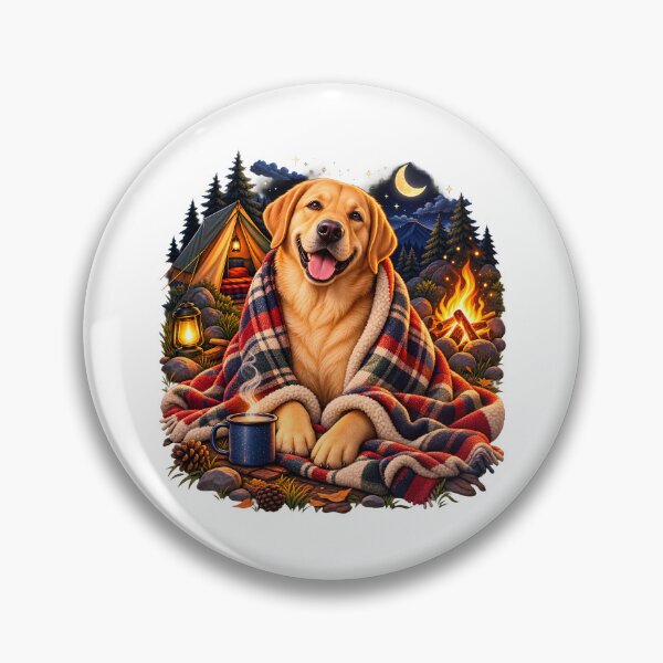 Item preview, Cozy Labrador Camping Adventure – Cute Dog Wrapped in a Blanket designed and sold by builtforyou.