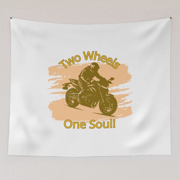 Item preview, Two Wheels One Soul Biker Motorcycle Graphic designed and sold by Iverla.