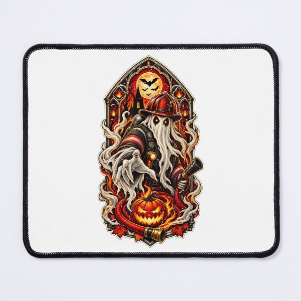 Item preview, Halloween Ghost Firefighter Pumpkin Spooky Fireman First Responder designed and sold by kiralynstration.