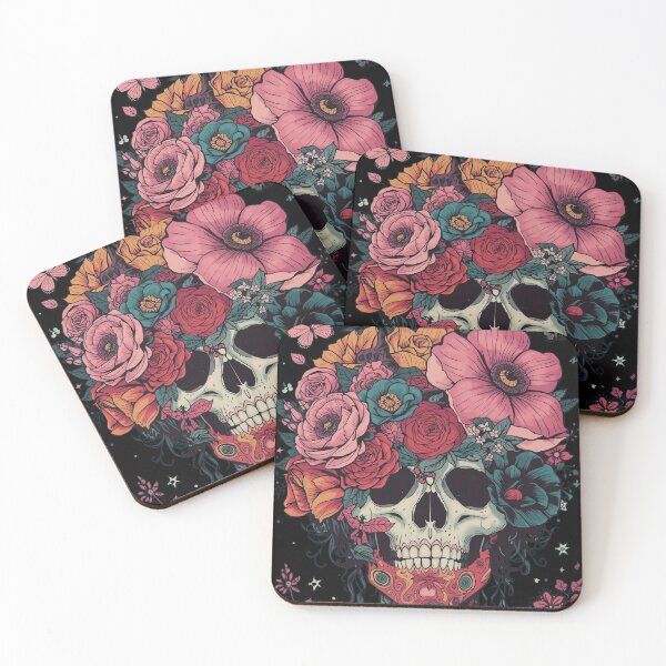 Item preview, Blooming Skull Crown: Dark Botanical Surrealism designed and sold by  Mythical Entanglement.