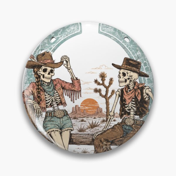 Item preview, Retro Howdy Western Skeleton Cowboy And Cowgirl designed and sold by DYAFLK.