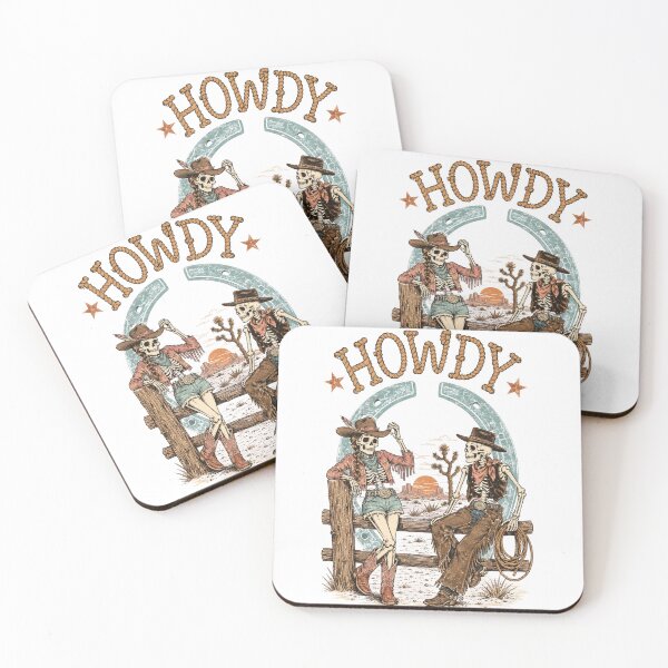 Item preview, Retro Howdy Western Skeleton Cowboy And Cowgirl designed and sold by DYAFLK.