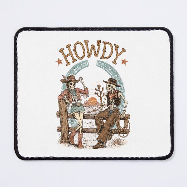 Item preview, Retro Howdy Western Skeleton Cowboy And Cowgirl designed and sold by DYAFLK.