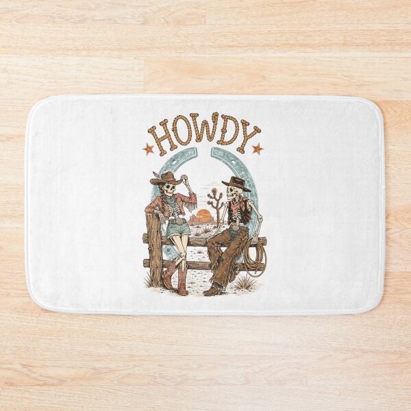 Item preview, Retro Howdy Western Skeleton Cowboy And Cowgirl designed and sold by DYAFLK.