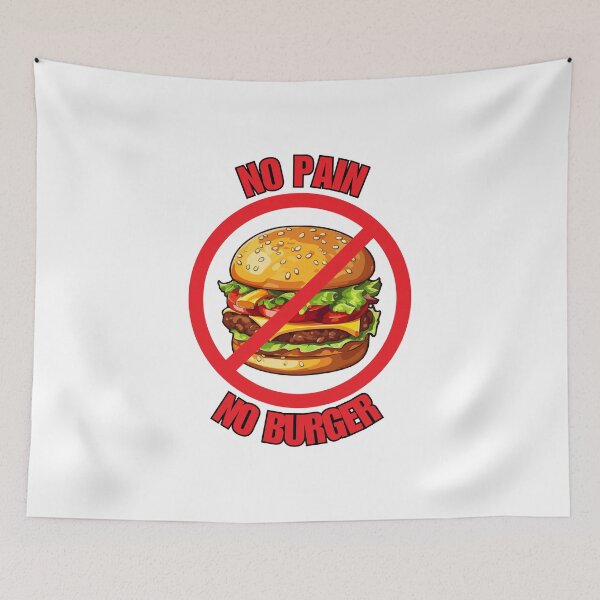 Item preview, No Pain No Burger Funny Fitness Graphic Art designed and sold by Iverla.