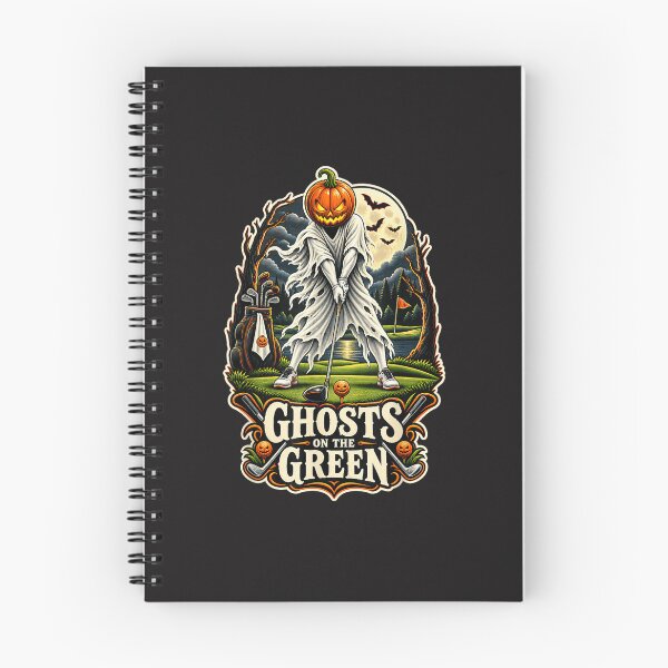 Item preview, Ghosts On The Green Halloween Golf Pumpkin Head Spooky Golfer designed and sold by kiralynstration.