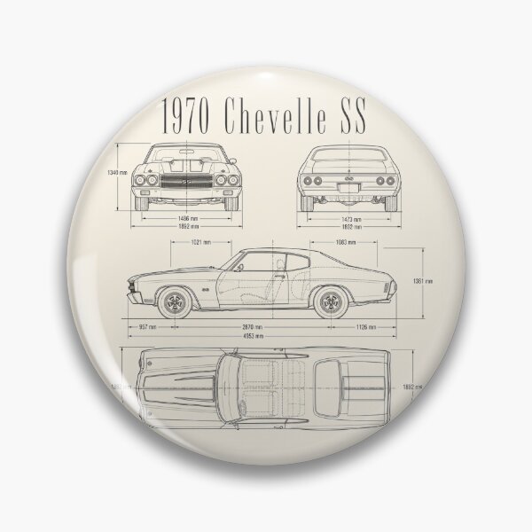 Item preview, 1970 Chevelle SS Blueprint Artwork – Classic Muscle Car Technical Illustration designed and sold by Automotive Art by Greg.