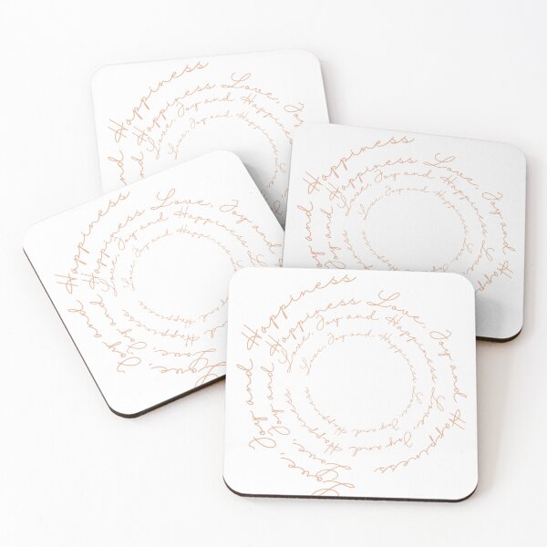 Item preview, Love Joy and Happiness Positive Affirmation Circle Typography designed and sold by HYPNK.