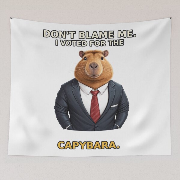 Item preview, Don’t Blame Me, I Voted for the Capybara – Suited Capybara Election Joke designed and sold by Mirgonhood.